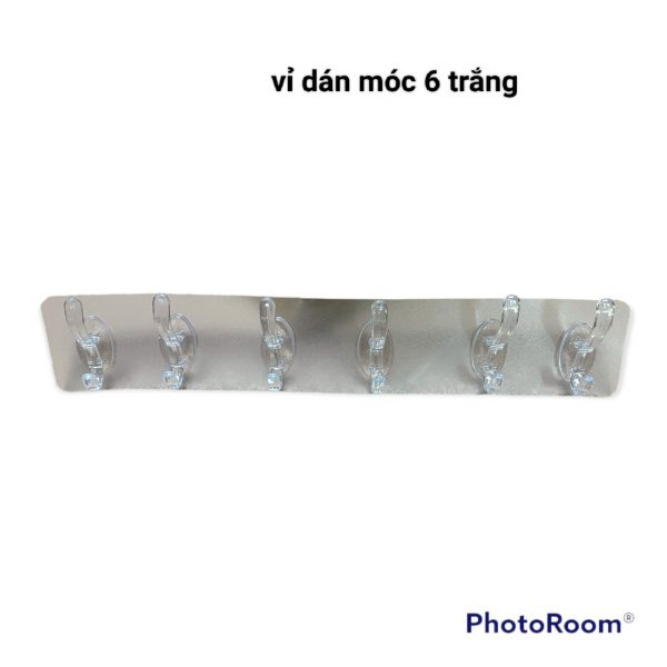 vỉ dán móc 6 trắng