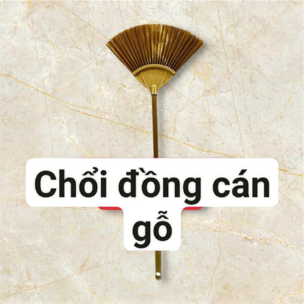 chổi đồng cán gỗ